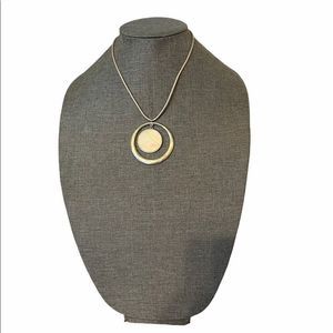 Chico’s Silver Tone Necklace Circle Medallion